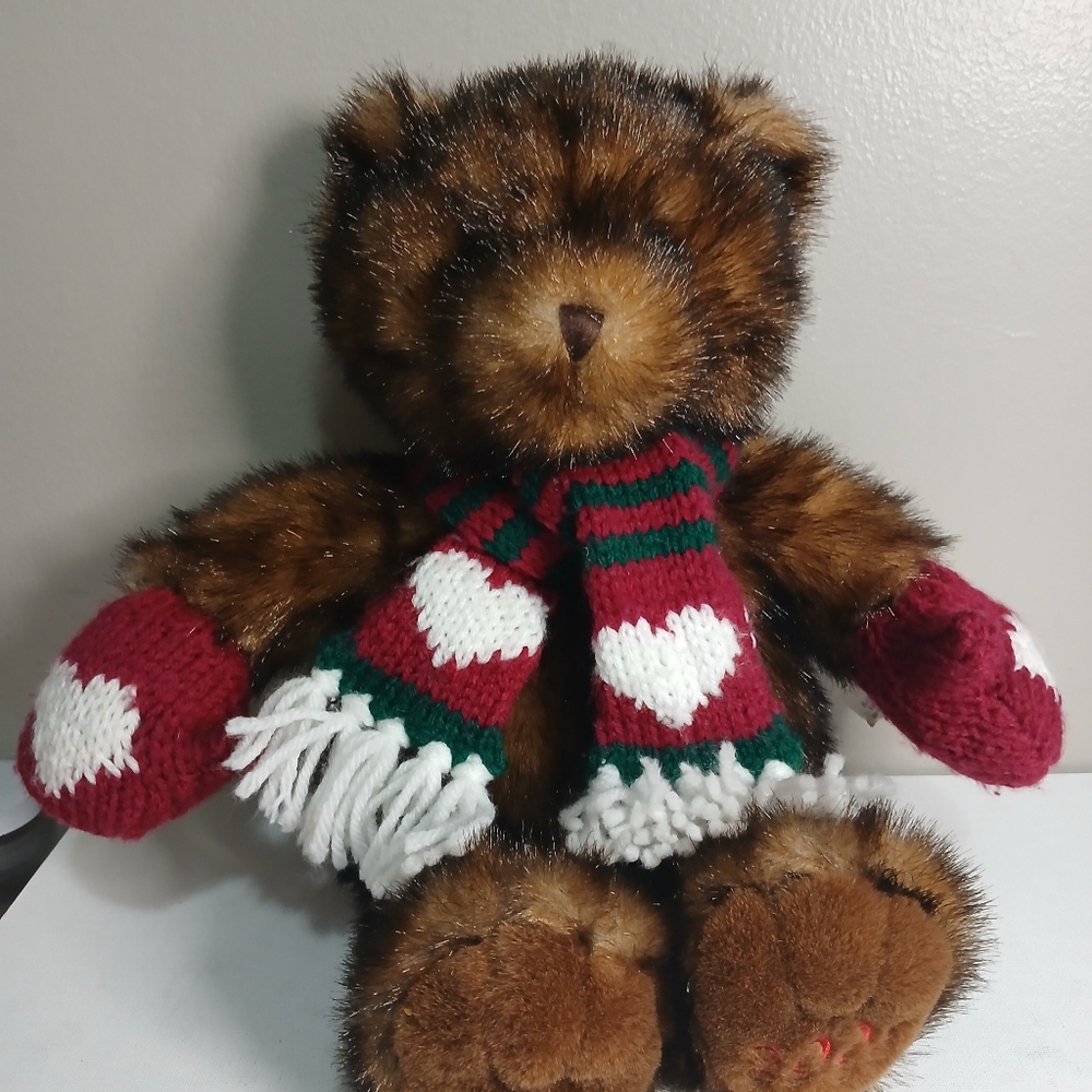 2001 Dillard faux mink 16 inch stuffed bear, nwt